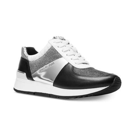 michael kors sneakers black and silver